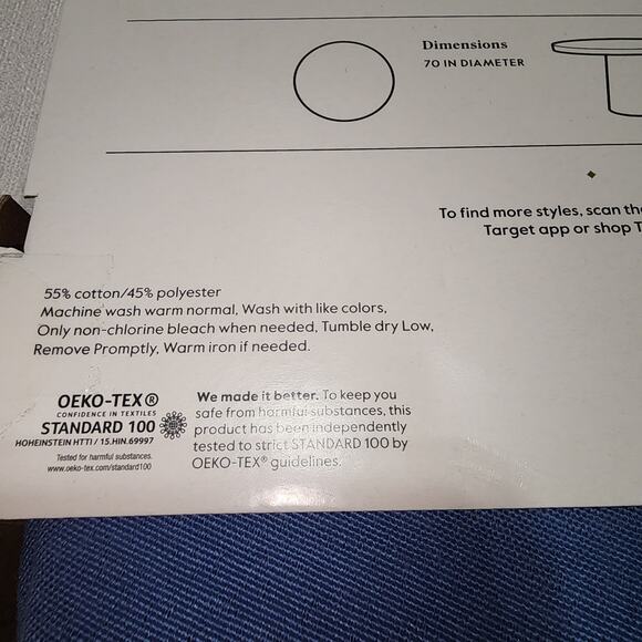 Threshold round tablecloth 70'' diameter threshold - Picture 6 of 6